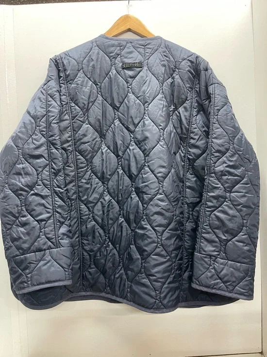 Hudson Jeans Quilted Puffer Oversized Liner Jacket in Slate Blue - Picture 2 of 3